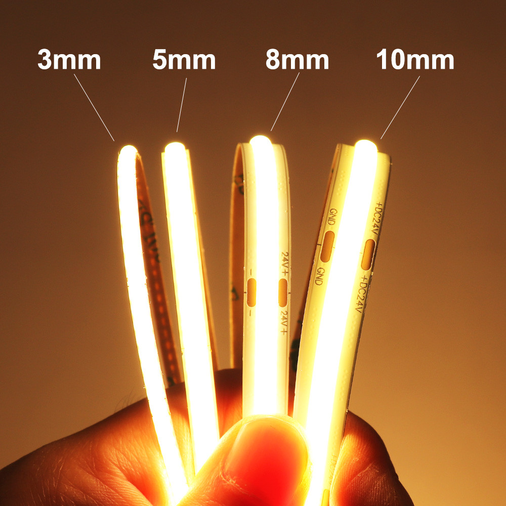 3mm 5mm COB LED Strip 12V 24V mmable 3000K 4000K 6000K High Density Flexible LED Light For Home Deco