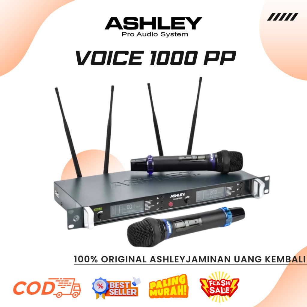 Mic Wireless Ashley Voice 1000 PP Professional Dynamic Wireless Microphone