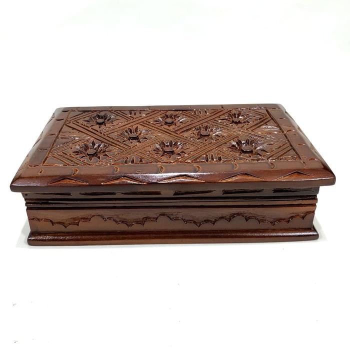 Kotak Box Kayu Jati Ukir Tempat Perhiasan Dan Pusaka