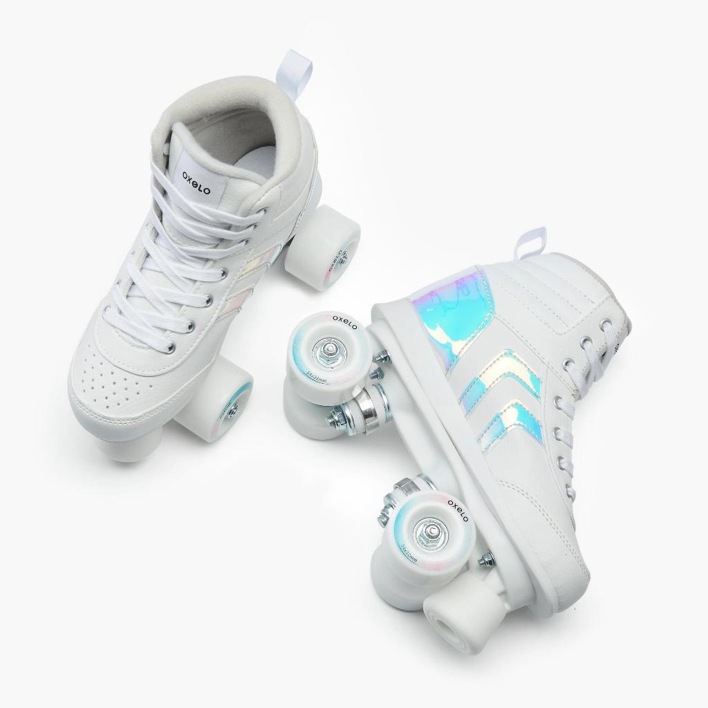 OXELO 100 JR Quad Roller Skates - White Holographic - 8520182