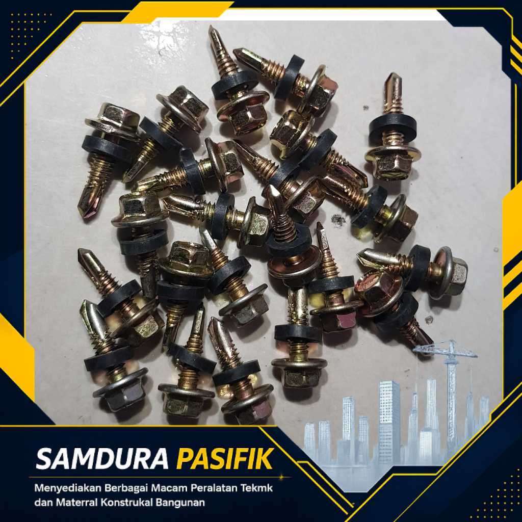 ROOFING M5 X 20 (2CM) LION KUNING SEKRUP ROOFING RUPING