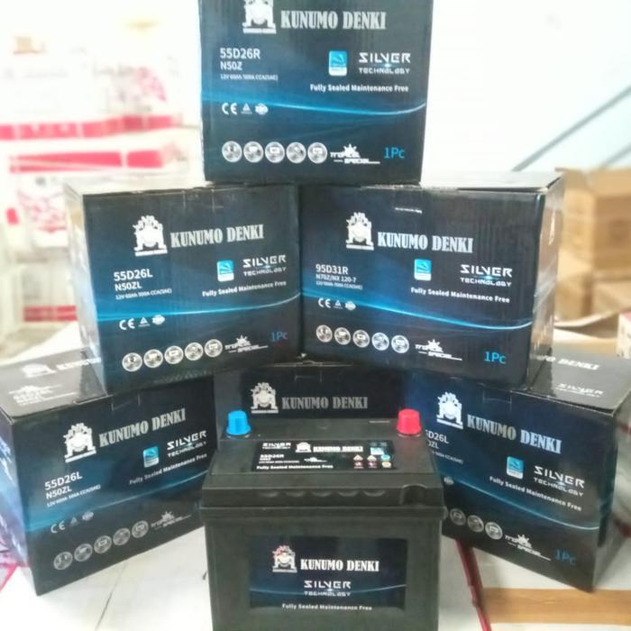 AKI BATERAI KERING KUNUMO DENKI 55D23L LEXUS XTRAIL GARANSI 1 TAHUN