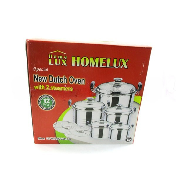 HOMELUX New Dutch Oven Set with 2 Steamers