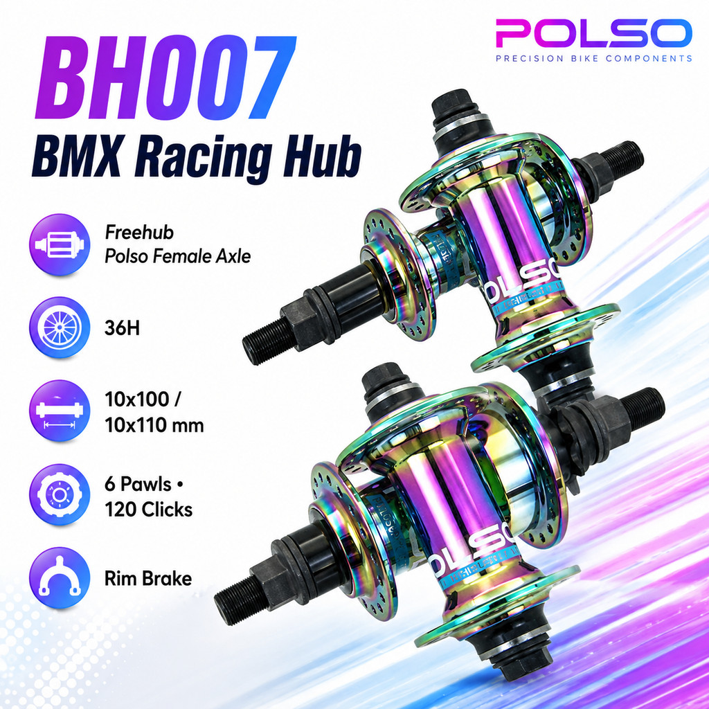 Foto Polso Hub Freehub Sepasang BMX Female Axle COG Gear 9T 10 x 110 36 Hole 6 Pawls Tawon 36H Bearing