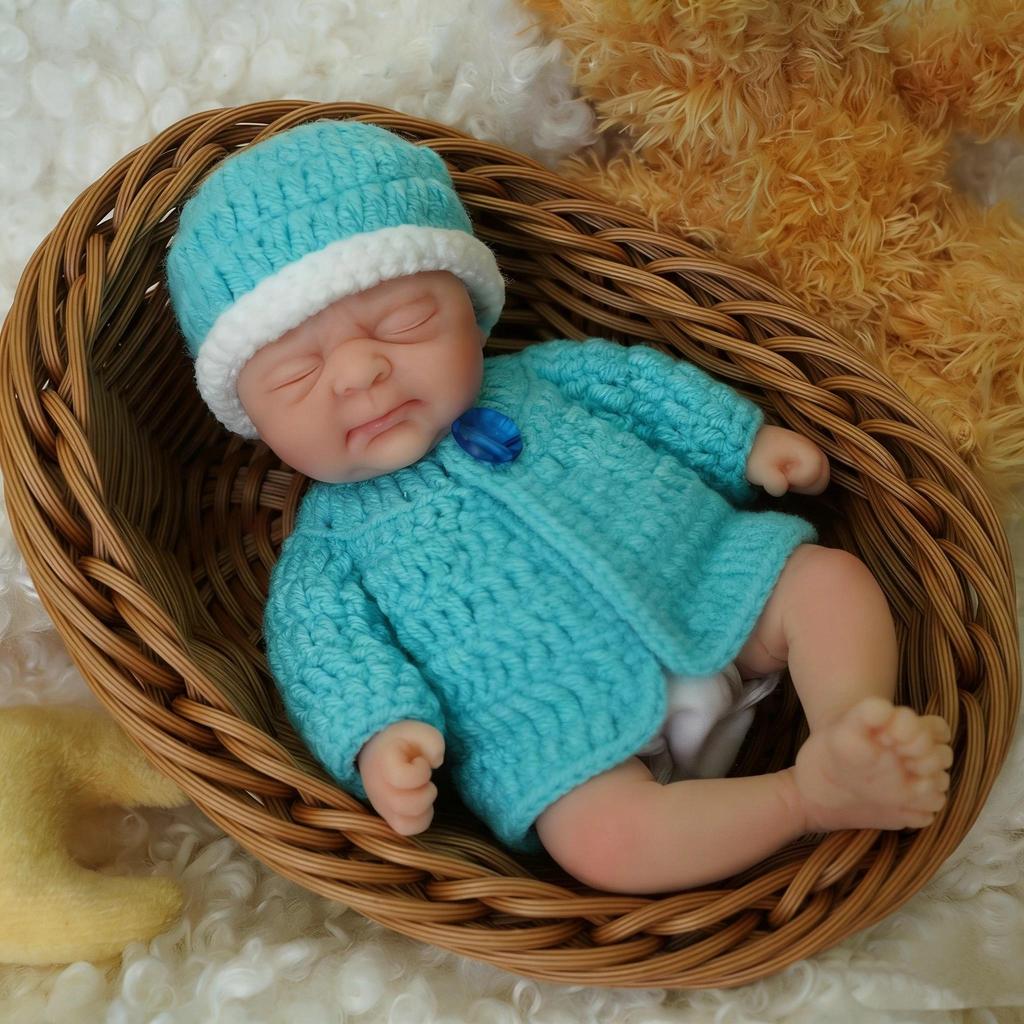 7" Micro Preemie Full Body Silicone Wronged bady Doll "Lucas" and "Lila"Lifelike Mini Reborn Doll Su