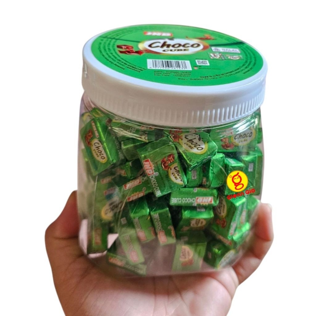 Permen Coklat Choco Cube / Permen Susu Milk Cube JND Toples isi 120 pcs