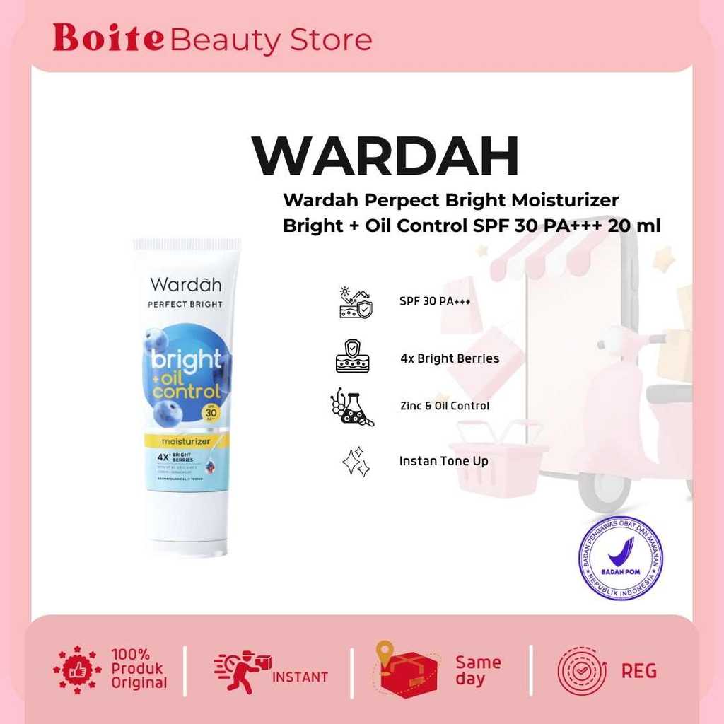 Wardah Perpect Bright Moisturizer Bright + Oil Control SPF 30 PA+++ 20 ml