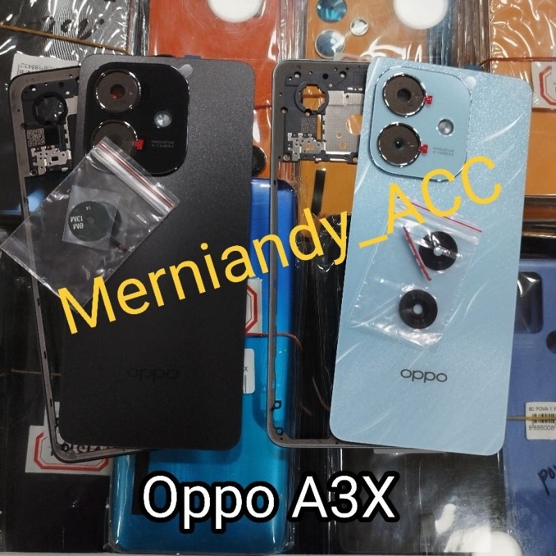 Cessing hausing fullset Oppo A3X Backdor + Tulang bazzel tutup mesin