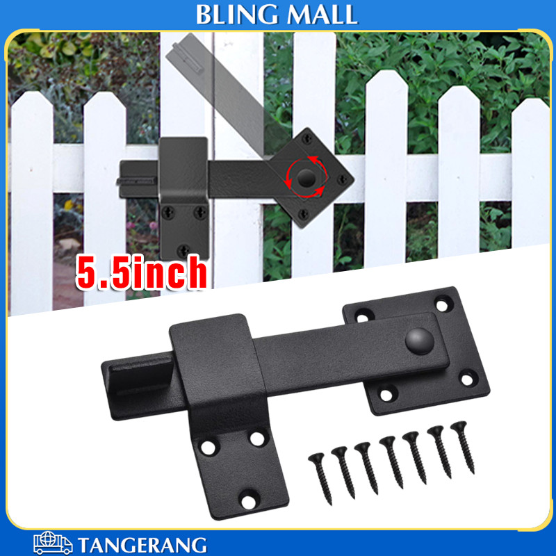 5.5Inc Grendel Pintu Geser Warna Hitam Kunci Grendel Pintu Geser Untuk Mengunci Dan Mengamankan Pint