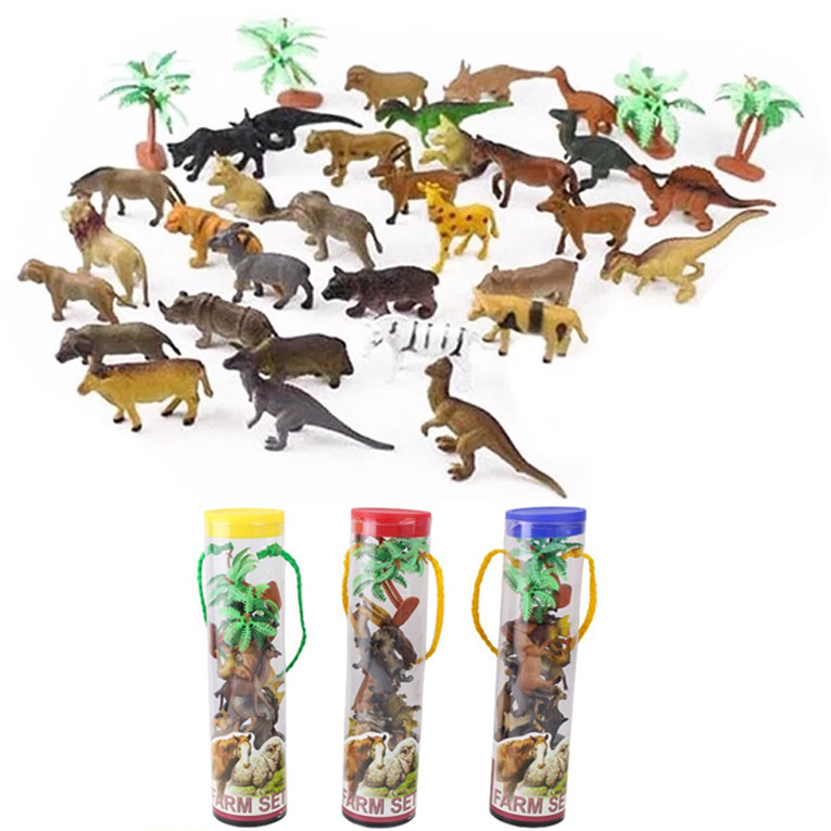 koleksi anak binatang set set wild animal mainan hewan karet
