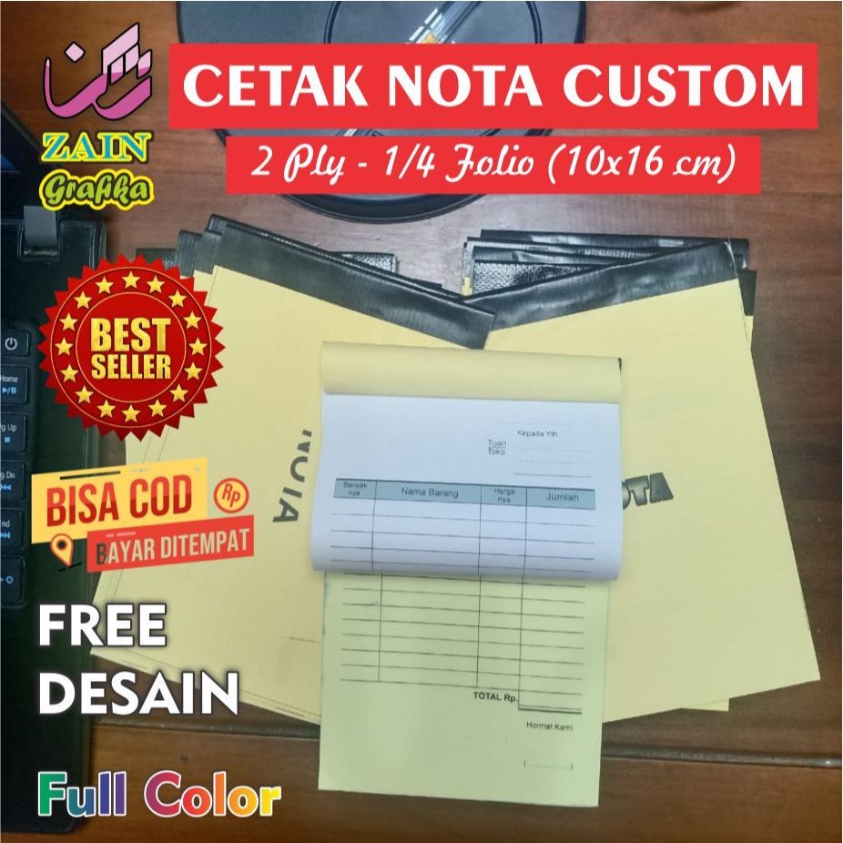 

nota invoice custom ukuran 1/4 folio rangkap 2 ply