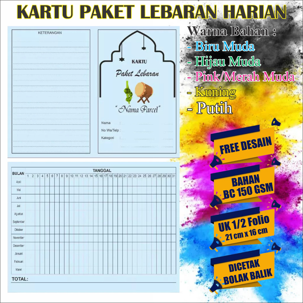

Cetak Kartu Paket Lebaran Harian Custom desain sesuai keinginan