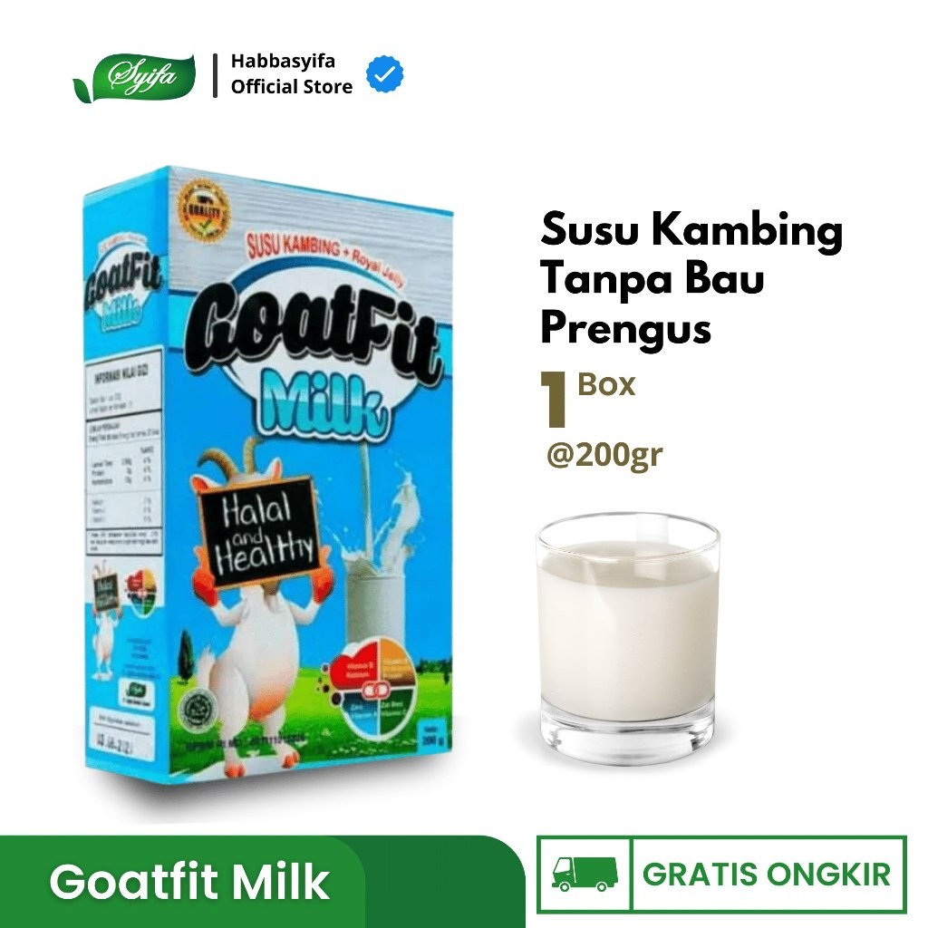 

New GoatFit Milk Susu Kambing Etawa Plus Royal Jelly Original 200 GramPremium