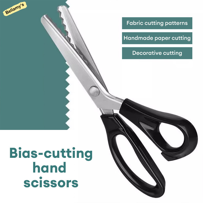 

COD❤ Gunting Baja Tahan Karat Gunting Renda Gunting Jahit Gunting Segitiga Gelombang