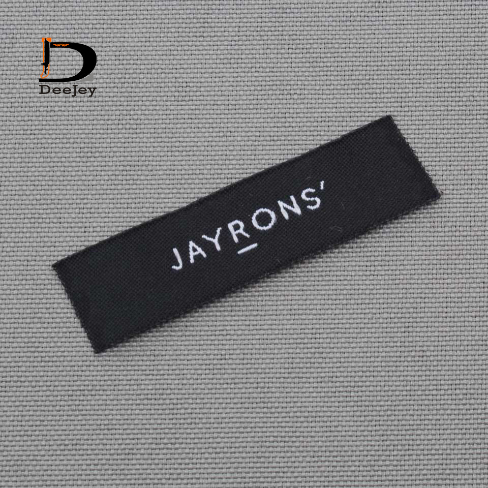 

Custom brand clothing labels polyester cotton mixture yarn private logo woven tags 1000pcs/lot
