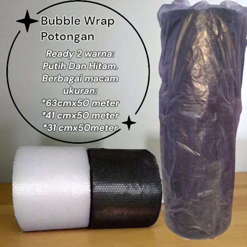 

bubble wrap kuat dan tebal hitam & putih 50 meter 3 kg. plastik packing, bungkus plastik, plastik gelembung
