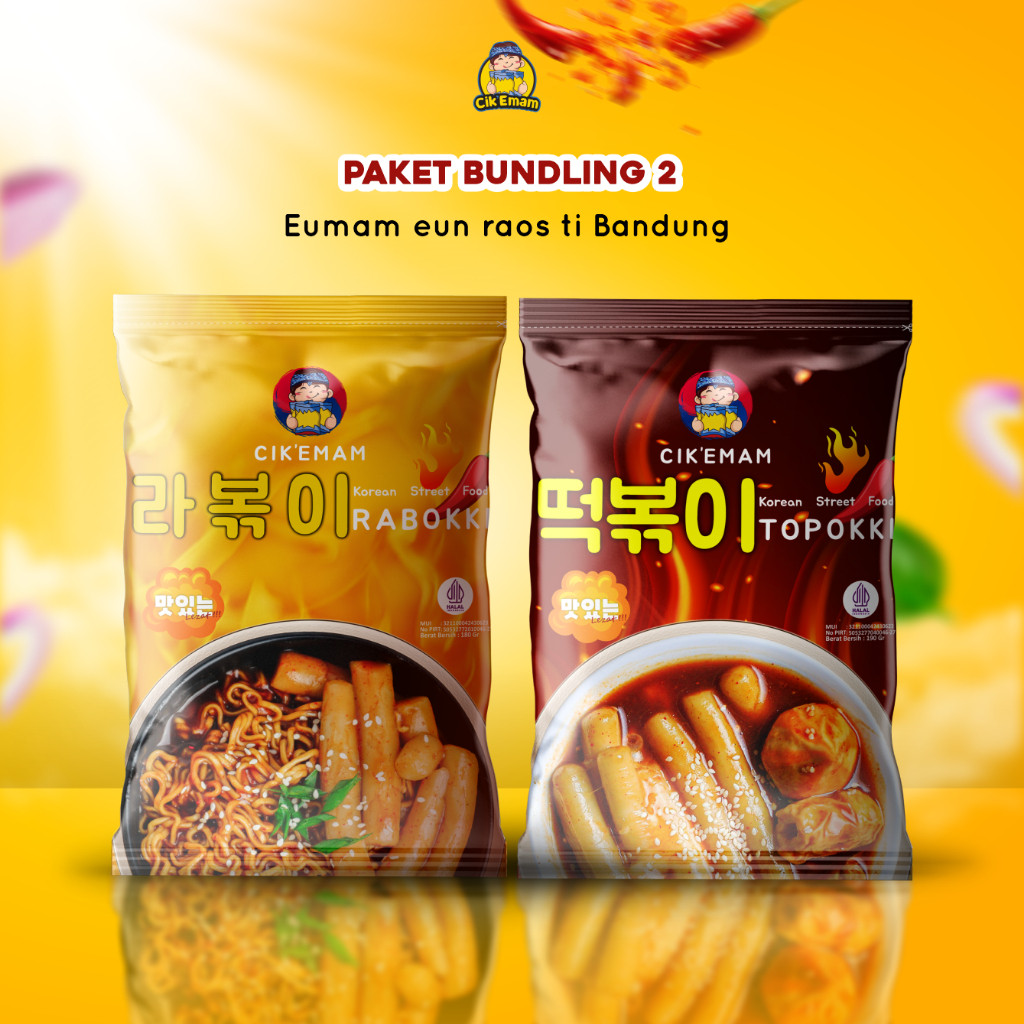 

Cik’Emam – Paket Bundling 2 ( Rabokki & Topokki ) - Ramen Tteokbokki Korean Food Halal Cikemam
