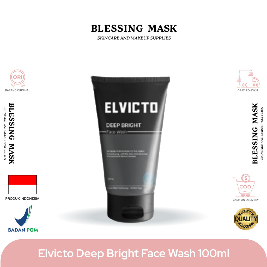 Elvicto Deep Bright Facial Wash 100ml | Pembersih Wajah Men / Pria