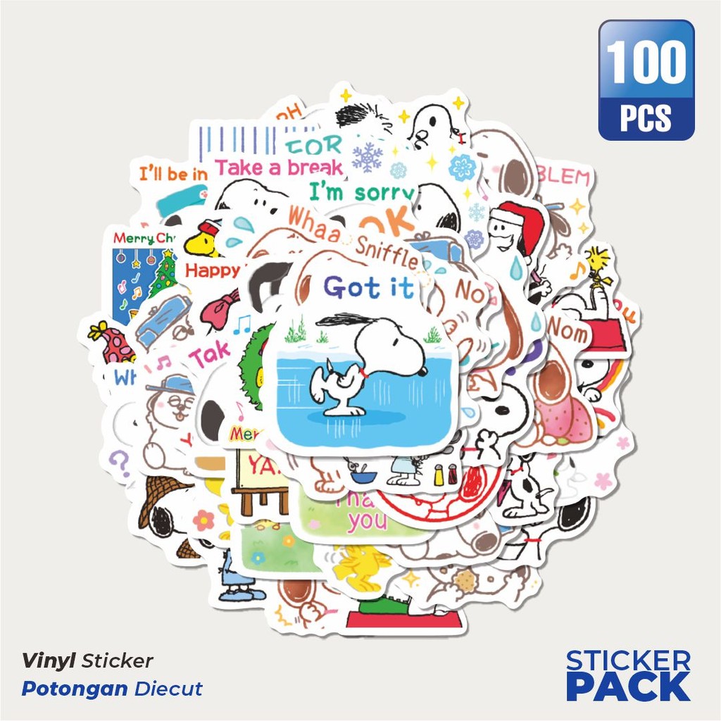 

Terbaru! 50 pcs Stiker Kartun Snoopy V15 Dekorasi Lucu Kreatif untuk Notebook, Skateboard, HP