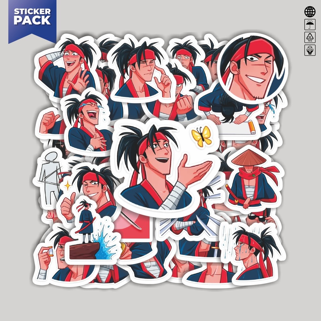

[100PCS]Stiker Pack Stiker Kartun Hiro The Ronin Aesthetic Vinyl Anti Air Dekorasi Sticker Laptop Buku Journal Koper Helm Casing HP Gitar Helm Skateboard