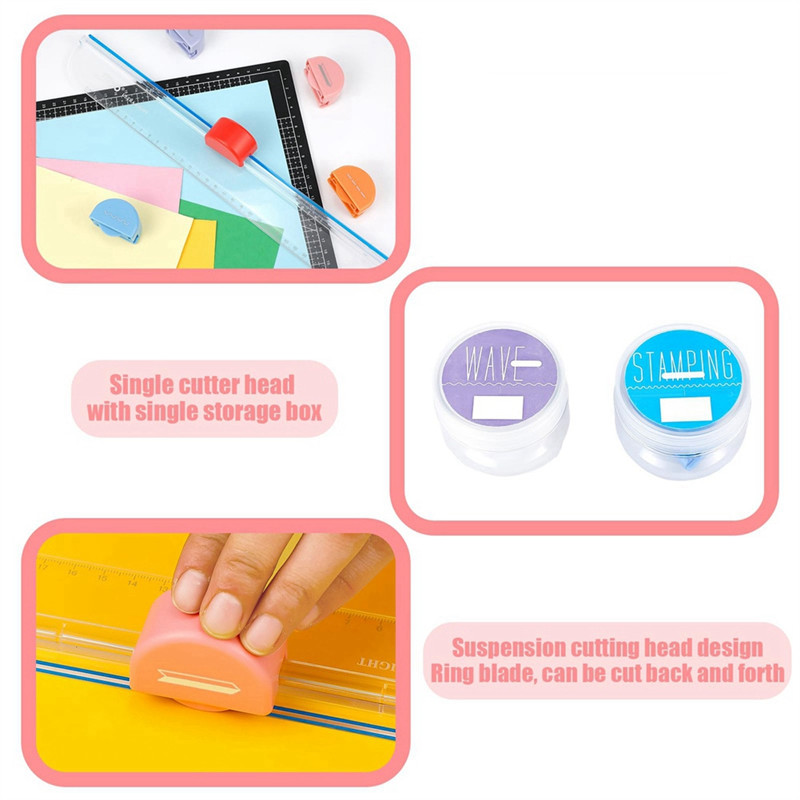 

KW-TRIO Paper Cutter Paper Trimmer With 5 Types Of Cutting Heads, Scrapbooking Tool For Photos Cards Paper