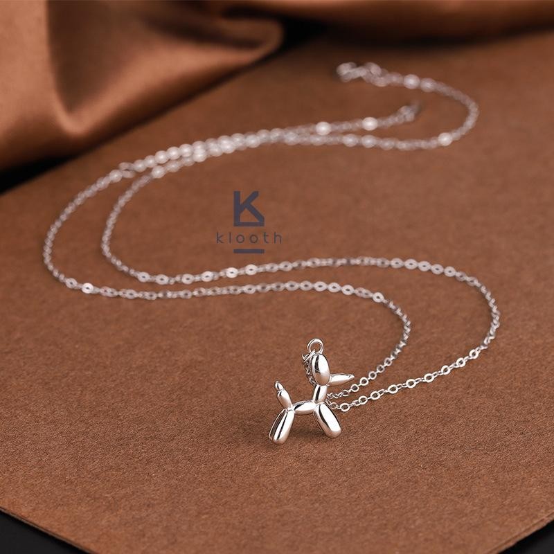 KLOOTH.ID - Kalung Titanium Wanita Poodle Stainless - SILVER