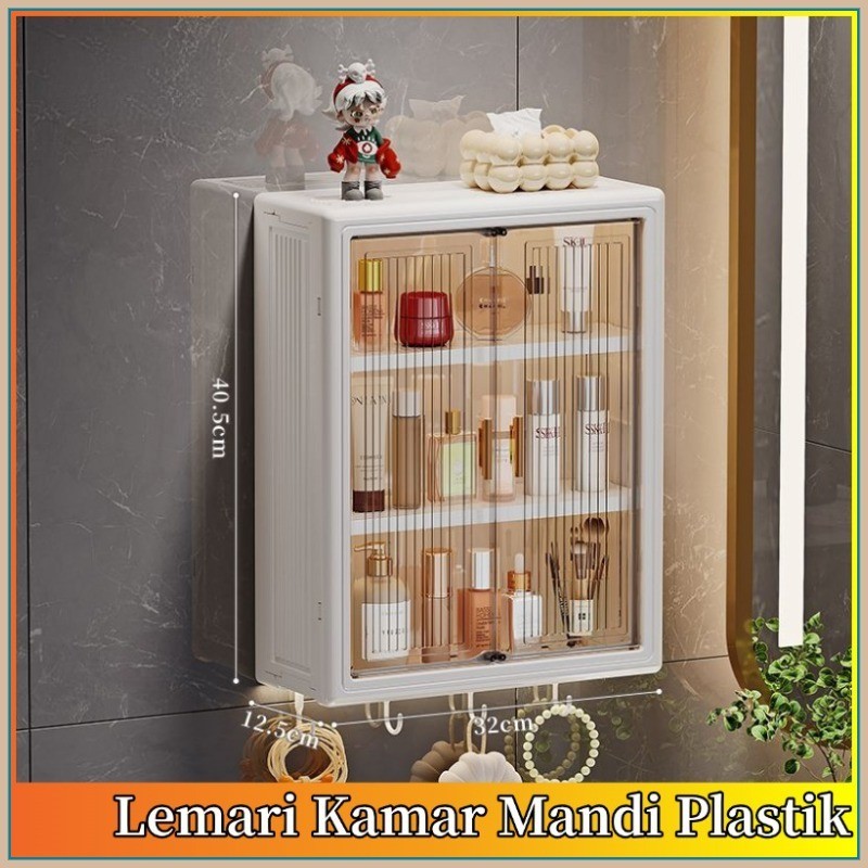 lemari kamar mandi /lemari plastik gantung/rak kamar mandi tempel /rak kosmetik dinding/lemari gantu