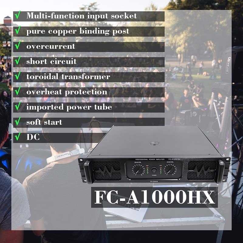 SHUOYI Power Amplifier Professional 2 Channels 1000W for KTV Bars - FC-A1000HX