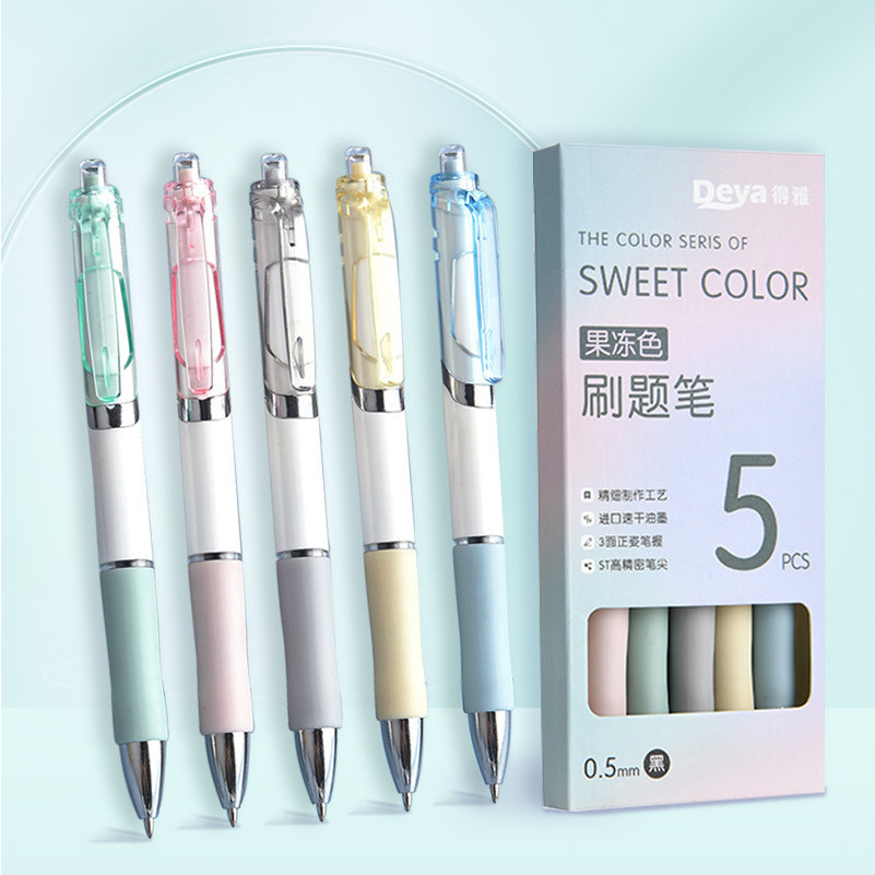 

-JOJU- 1 SET 5PCS PULPEN MEKANIK SWEET COLOR 0.5MM EDITION TINTA LEBIH BANYAK DAN PIGMENTED / PULPEN MEKANIK AESTHETIC TINTA DIAMETER 6MM