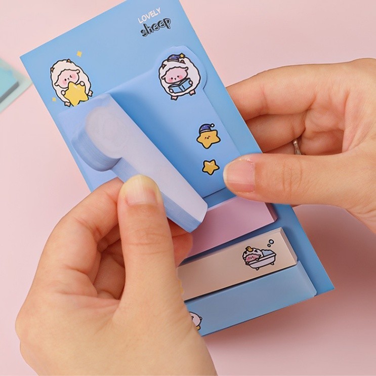 

-JOJU- STICKY NOTE DAN PENBATAS BUKU MOTIF LUCU / STICKY NOTE 4 LINE PAPER NOTE PET
