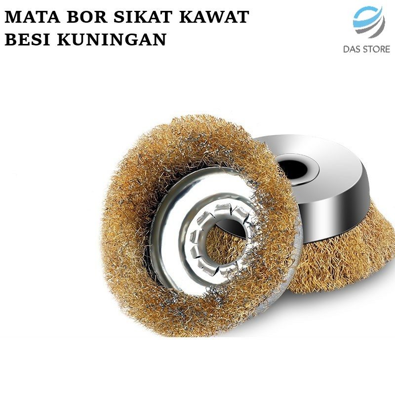 Mata bor sikat kawat besi kuningan wire brush bor mangkok Mata Bor Kawat Bor Sikat Kawat untuk gerin