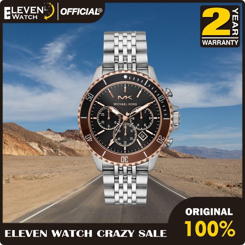 [Promo] Jam Tangan Pria MK MK-8725 MK-8749 Bayville Chronograph Stainless Steel Strap Garansi 2 Tahu