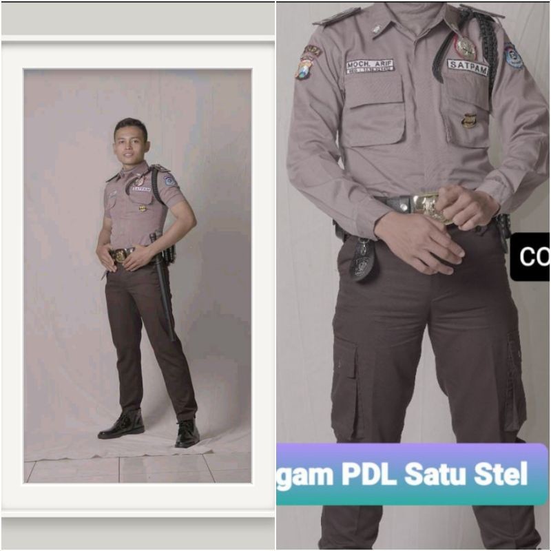 DR42 atasan bawahan Stelan seragam PDL PDH satpam terbaru 2023 pdl pdh setelan baju security baru mo