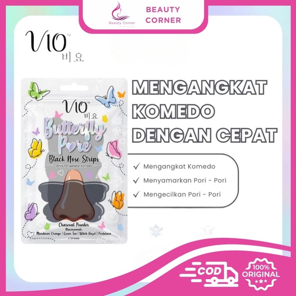 Vio Butterfly Pore Black Nose Strips - Strips Pengangkat Komedo