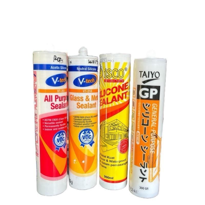 

Lem Silikon 300ml & Caulking Gun – Untuk Kaca, Sealant Aquarium, Filter, Besi, Plat – Merk Dextone, V-Tech, Isco – Alat Tembak Presisi