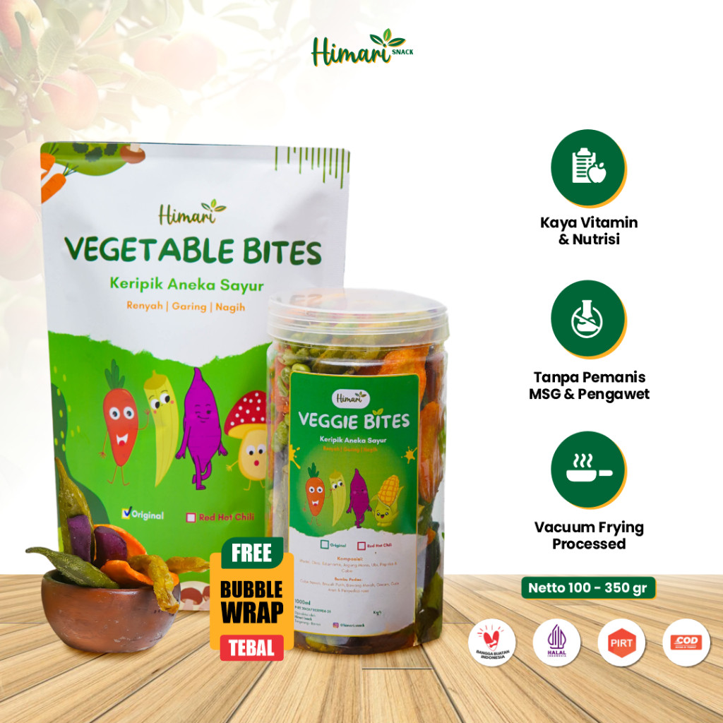 

Himari Veggie Bites Keripik Sayur Kering Mix 100% Produk Lokal