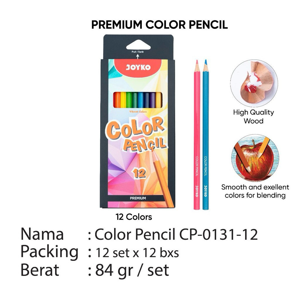 

Color Pencil Joyko - Pensil 12 Warna Premium CP-0131-12