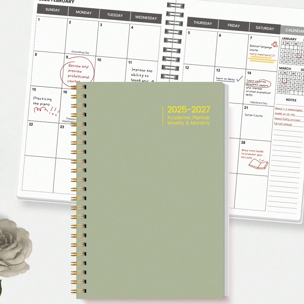 

2025 Jul-2027 Jun Monthly Planner Notebook,Weekly Agenda,Academic Plan Notebook,Simplified To-Do Notebook Improves Productivity