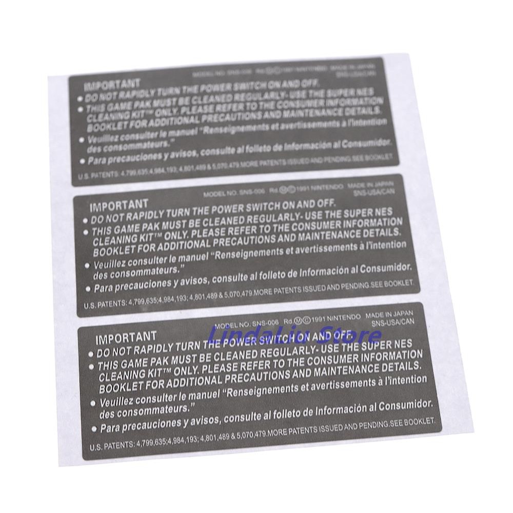 

10pcs Hot Sale Label For SNES Cartridge Game Card Black Housing Shell Back Sticker Label Paster Seals us version