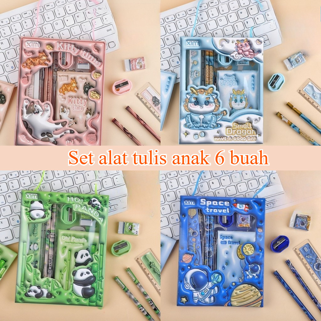 

Pensil Set Kotak 6 Pcs Alat Tulis Sekolah Anak Berkarakter Menarik - Perlengkapan Belajar yang Dibutuhkan untuk Tugas Harian