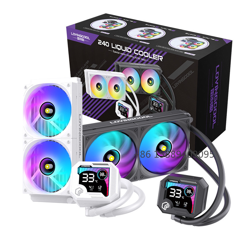 Wholesale New Design Computer Cooler CPU 240MM Liquid Cooler ARGB PWM Gaming PC Aio Cooler With TEMP
