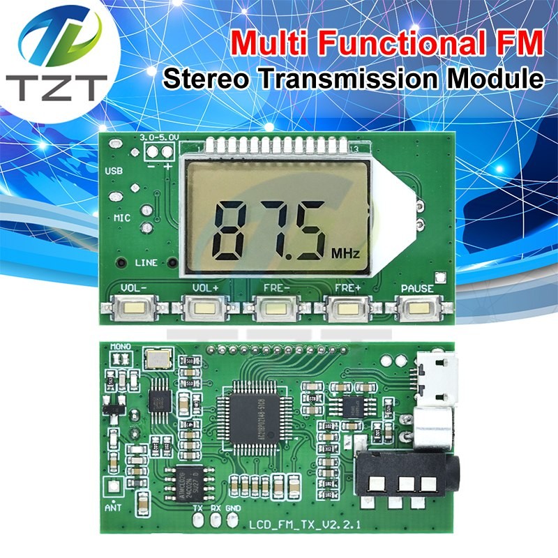 FM Transmitter Module FM Stereo Digital Transmitter Wireless Microphone Microphone Board 3V-5V FM Mo