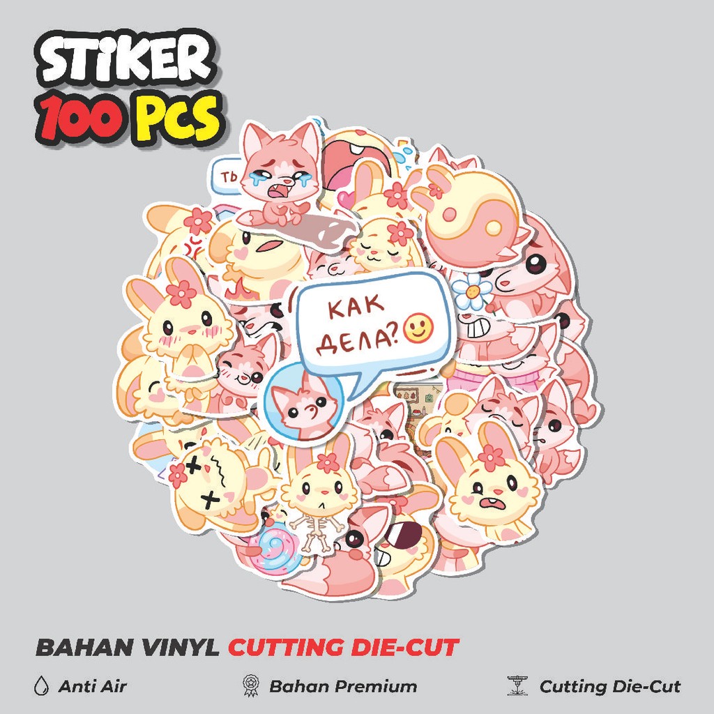 

Terbaru! 50 pcs Stiker Animal Cute Lin and Lee Dekorasi Lucu Kreatif untuk Notebook, Skateboard, HP