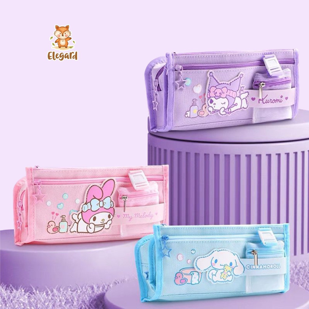 

SANRIO PENCIL CASE /kotak pensil anak motif kuromi melody cinnamorol/ kotak pensil canvas sanrio Tempat pensil berukuran besar