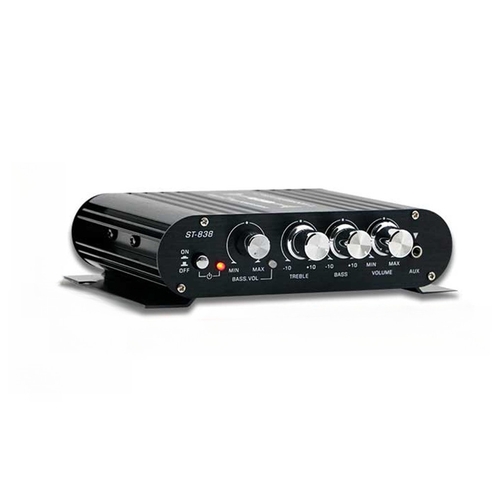 ST-838 HiFi 2.1 Channel Power Amplifier Bass and Treble Adjustment 80W*2 Stereo Bass Sound Amp Subwo