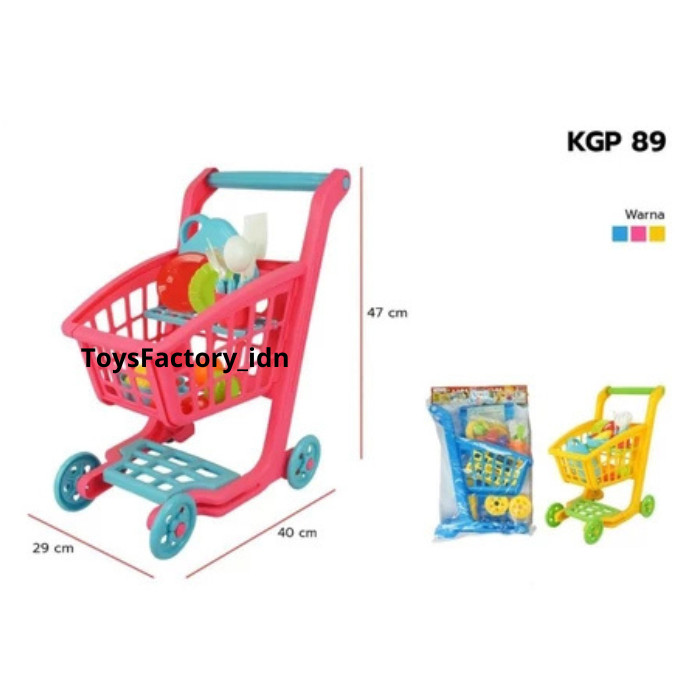 Mainan Keranjang Trolley Kaguyaplas 89 Mainan Supermarket Trolley + Goodies