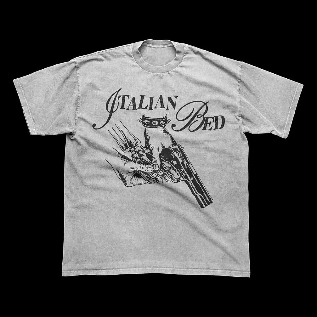 (COD) Tshirt Italian Bed Katun Hitam S-2XL