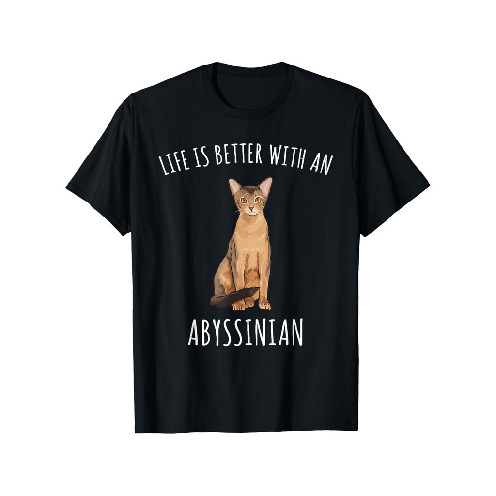 Kaos Pria Pecinta Kucing Abyssinian - Kaos Katun, Hadiah Pecinta Kucing