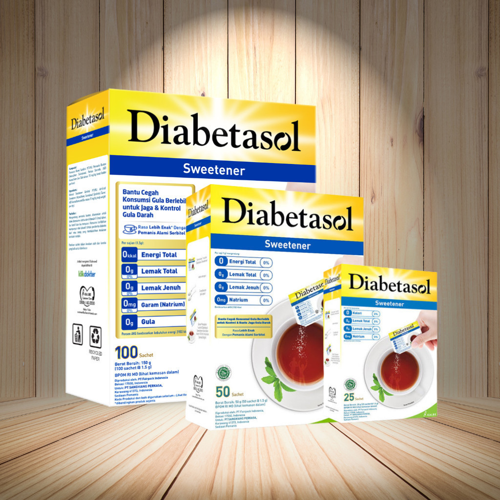 

Diabetasol Sweetener Isi 100 Sachet Pemanis Stevia Rendah Kalori Untuk Diabetes