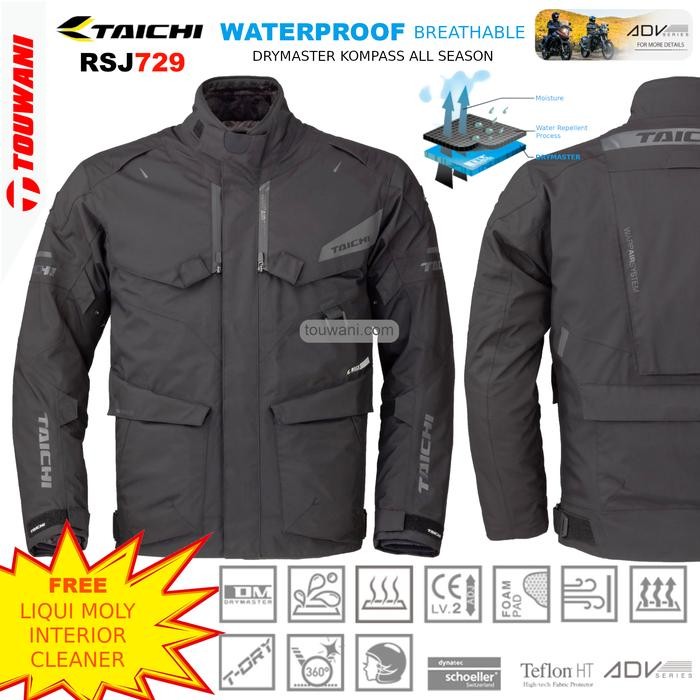 READY Jaket Motor ADV RS Taichi RSJ729 Kompass All Season Waterproof Black - L
